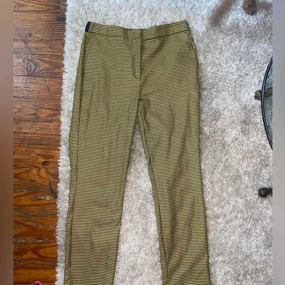 Zara black and yellow gingham trouser